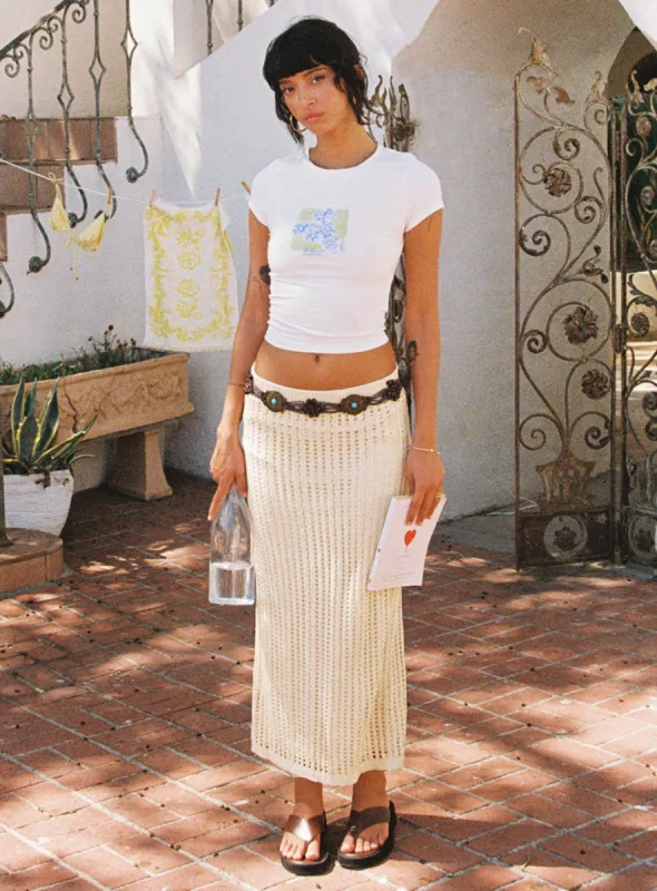 Mavie Knit Skirt Beige sold by Princess Polly