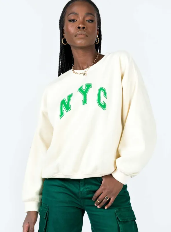 NYC Sweatshirt Beige sold by Princess Polly