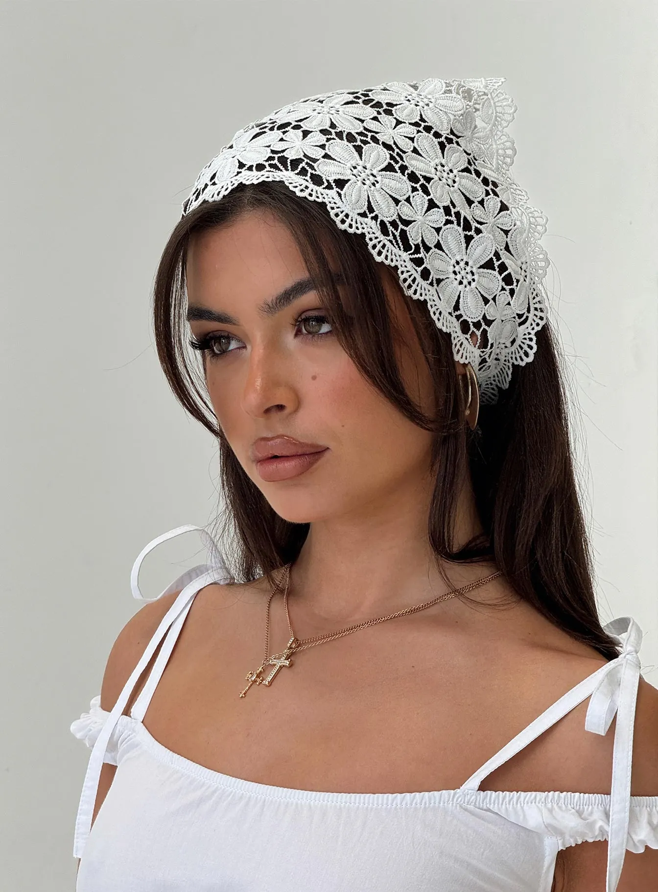 Pinot Lace Hair Scarf White sold by Princess Polly