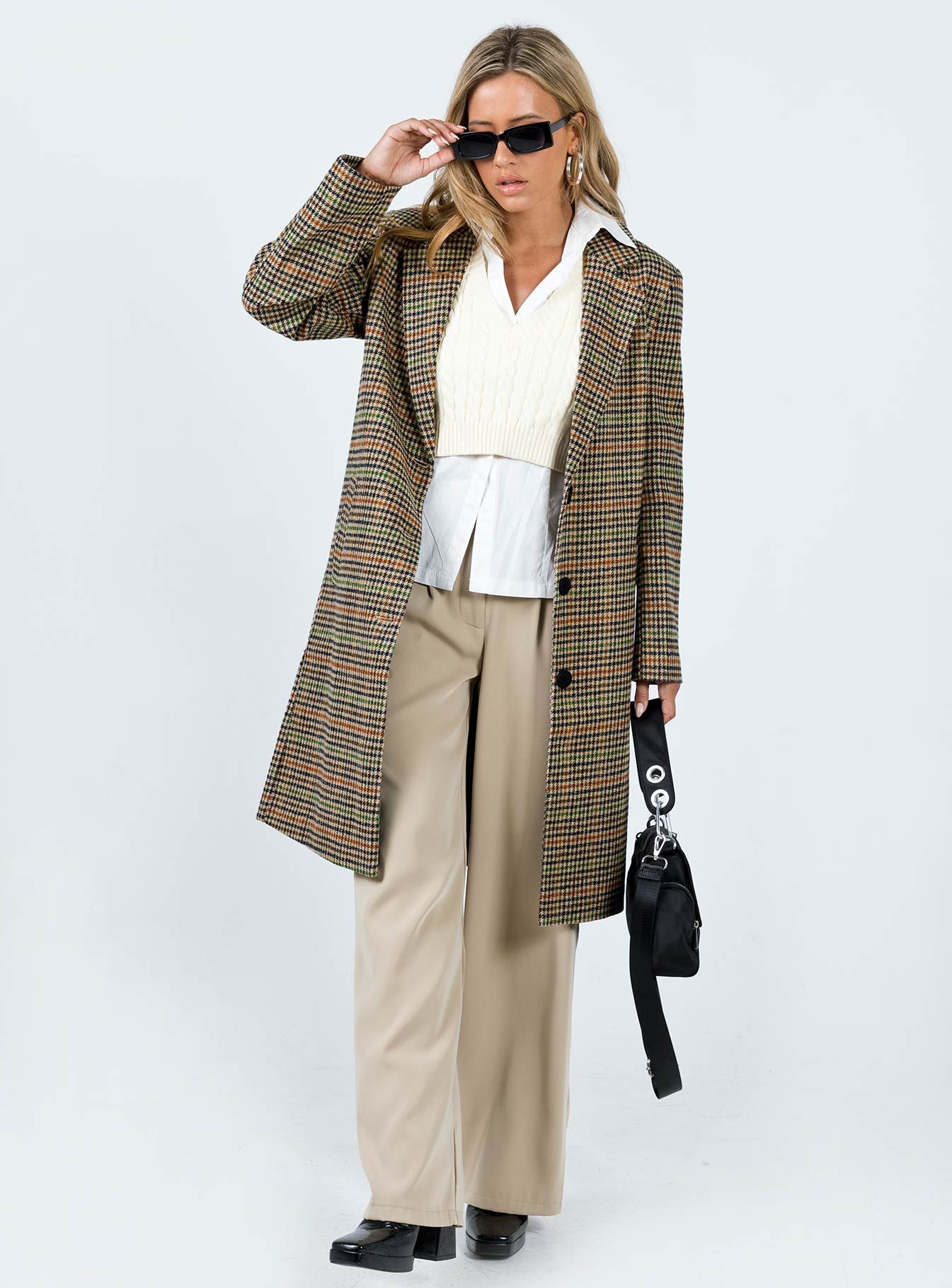 Ropele Plaid Coat Brown/Check sold by Princess Polly product image thumbnail 2