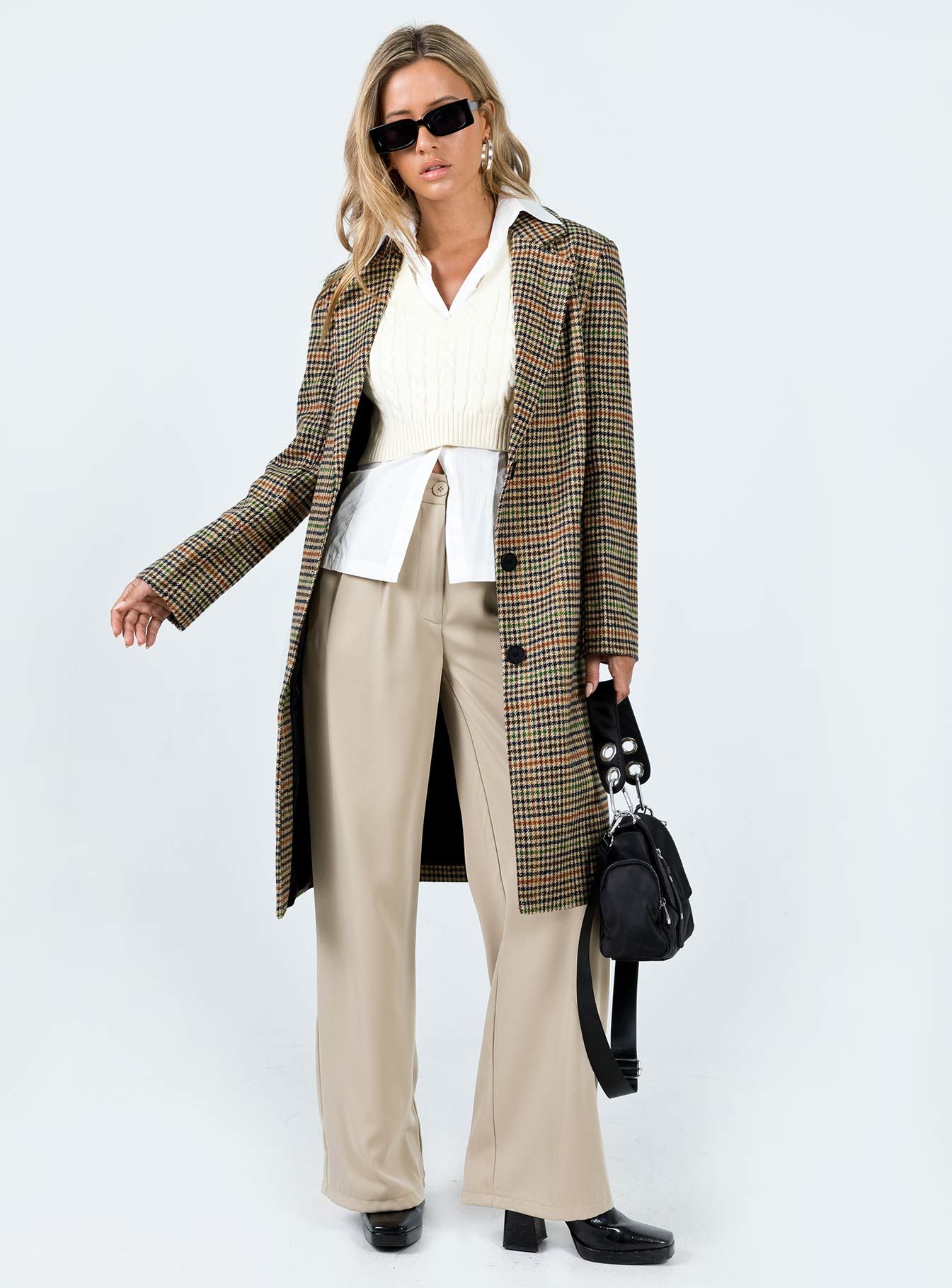 Ropele Plaid Coat Brown/Check sold by Princess Polly product image thumbnail 3