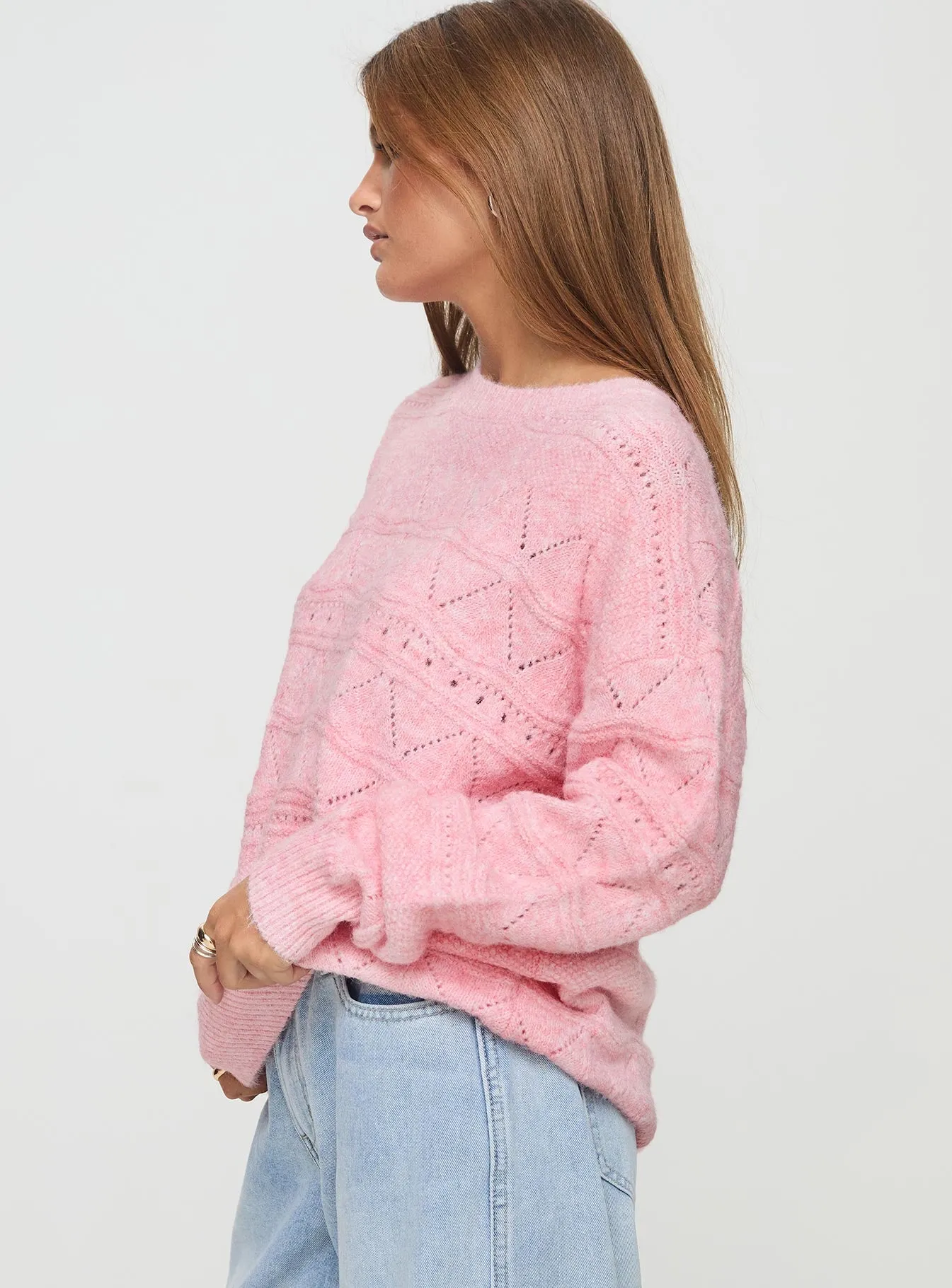 Pierce Pointelle Sweater Blush sold by Princess Polly product image thumbnail 3