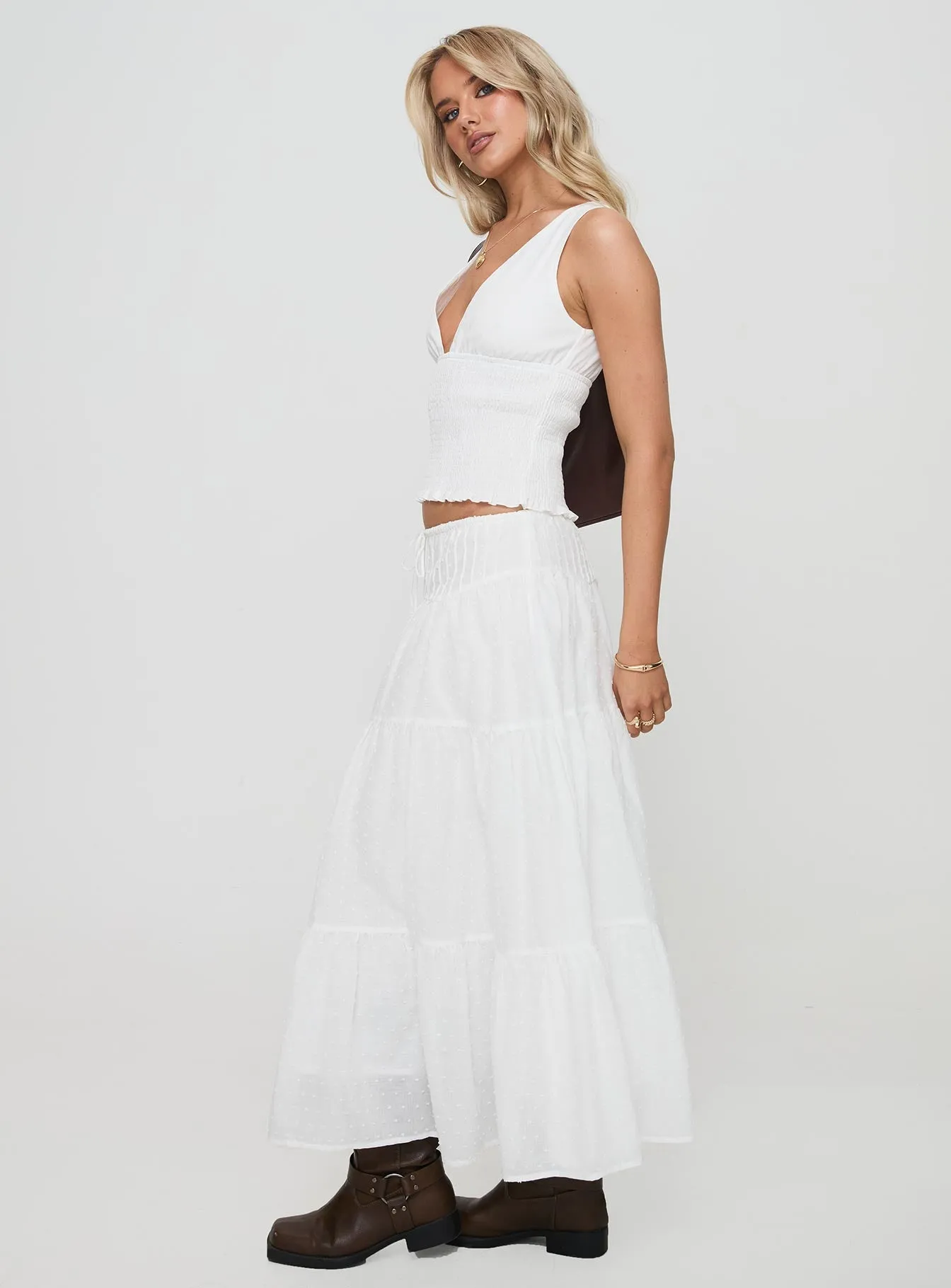 Cherry On Top Maxi Skirt White sold by Princess Polly product image thumbnail 4