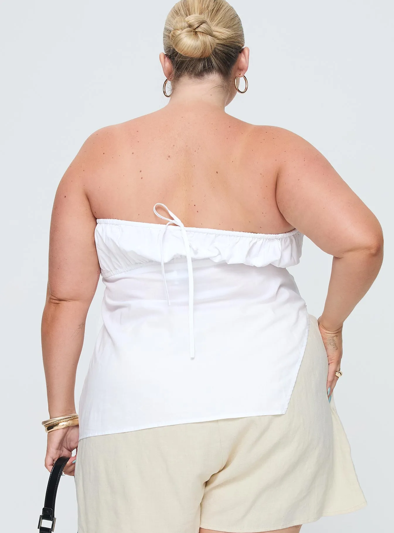 Kiji Strapless Top White Curve sold by Princess Polly product image thumbnail 5