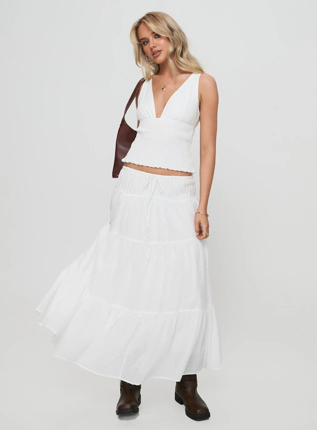 Cherry On Top Maxi Skirt White sold by Princess Polly product image thumbnail 2