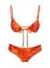 Lelani Ruched Bikini Top Orange Floral sold by Princess Polly