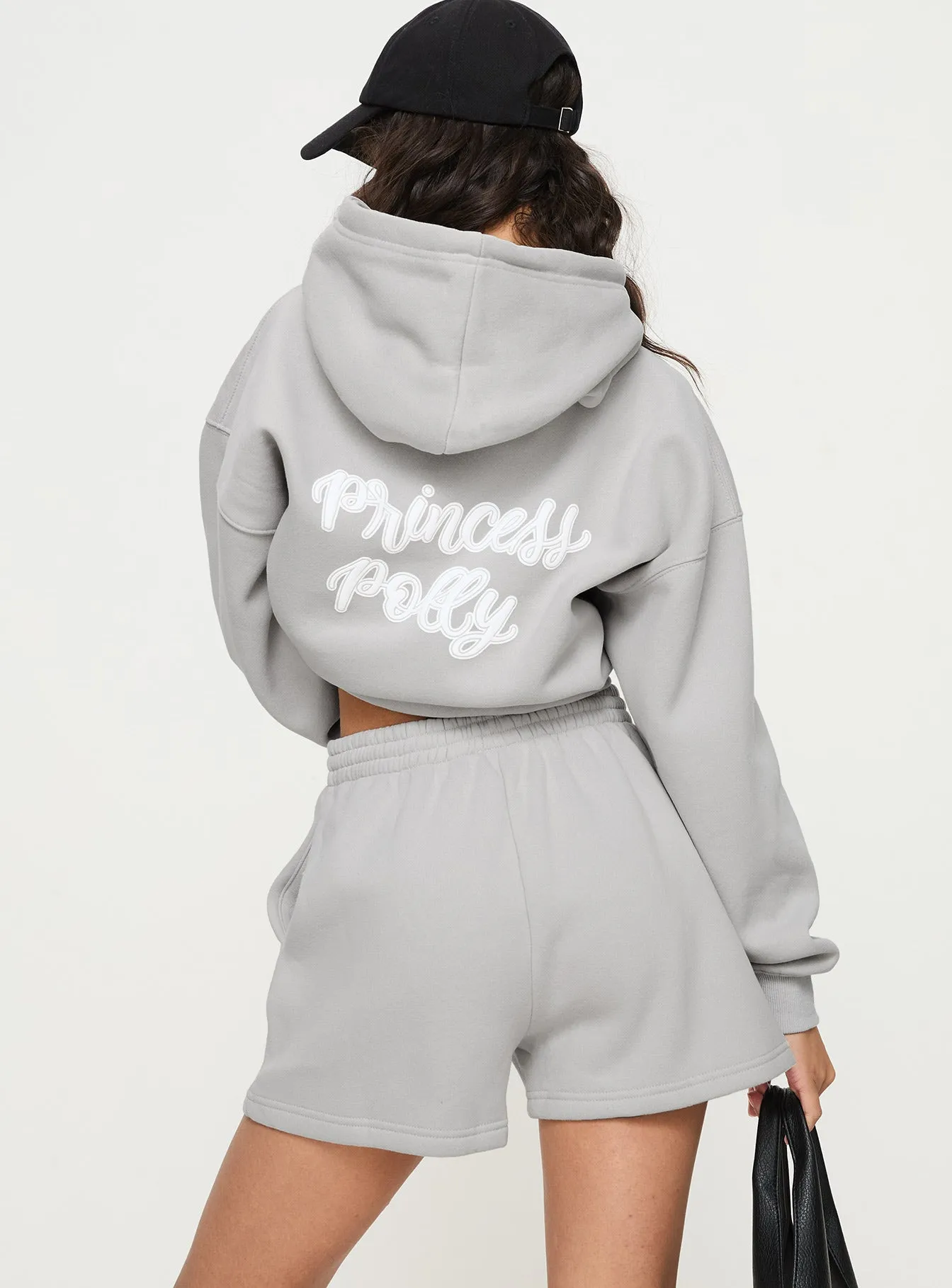 Princess Polly Track Shorts Puff Text Grey sold by Princess Polly product image thumbnail 5