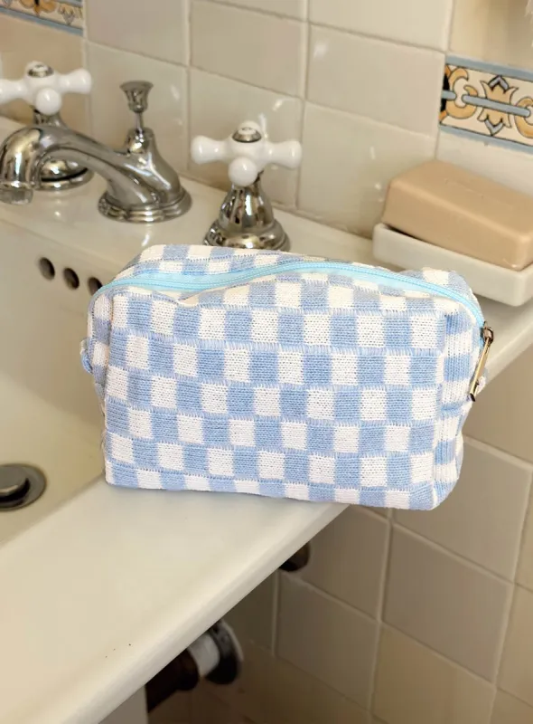Zinny Cosmetics Case Blue / White sold by Princess Polly