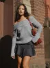 Snowie Off Shoulder Knit Sweater Grey sold by Princess Polly