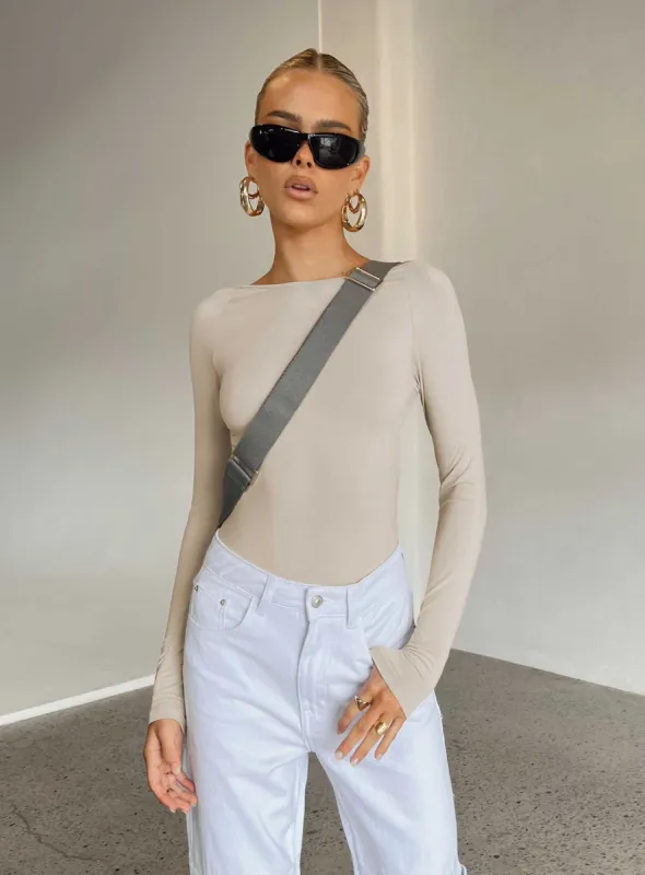Gatewood Long Sleeve Bodysuit Bone sold by Princess Polly