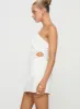 Mayzie One Shoulder Mini Dress White sold by Princess Polly