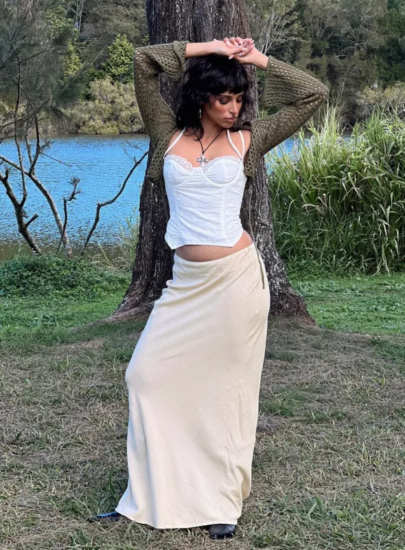 Jodie Maxi Skirt Oatmeal sold by Princess Polly