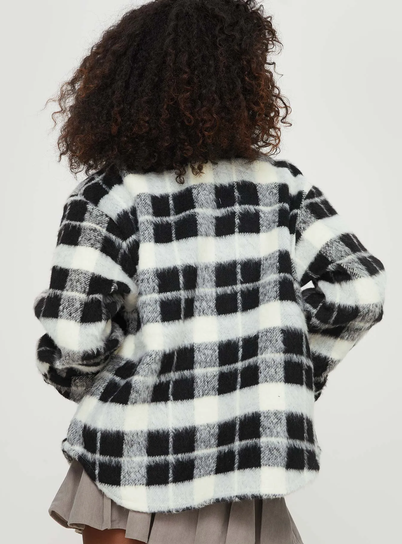 Milane Plaid Shacket Black / White sold by Princess Polly product image thumbnail 5
