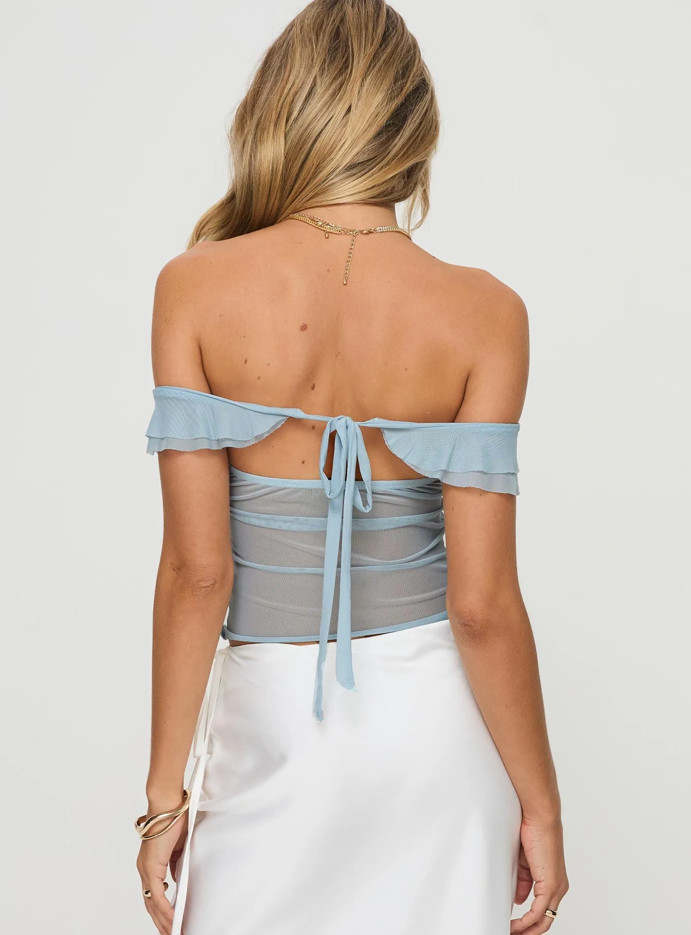 Loire Off Shoulder Top Blue sold by Princess Polly product image thumbnail 5