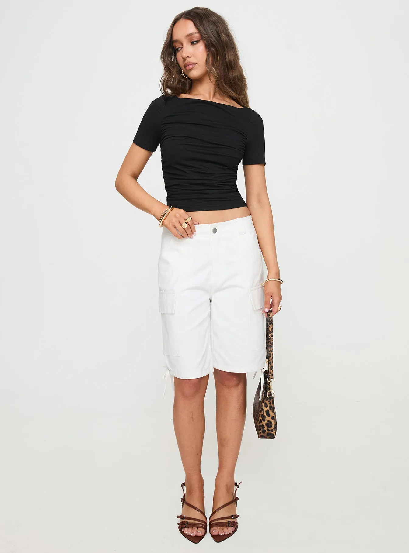 Bleachers Shorts White sold by Princess Polly product image thumbnail 3