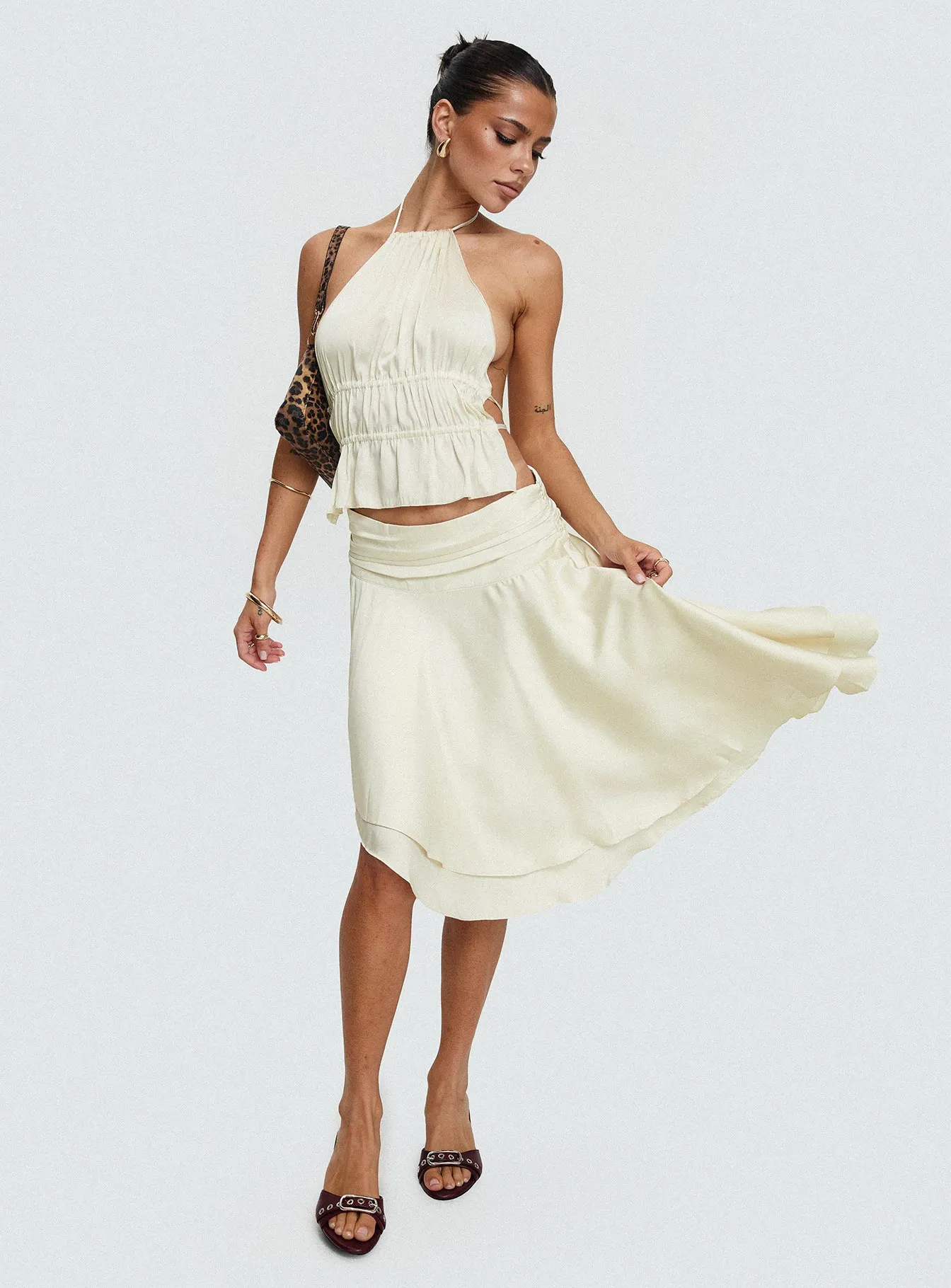Legacy Midi Skirt Ivory sold by Princess Polly