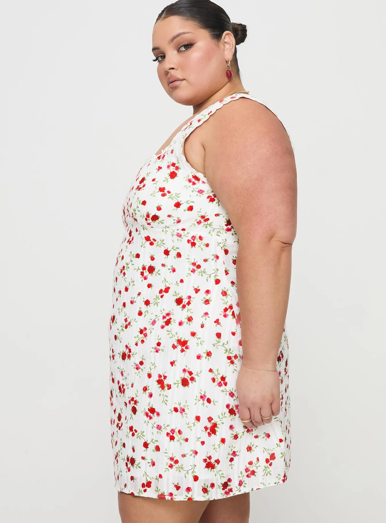 Dasha Mini Dress White Floral Curve sold by Princess Polly product image thumbnail 4