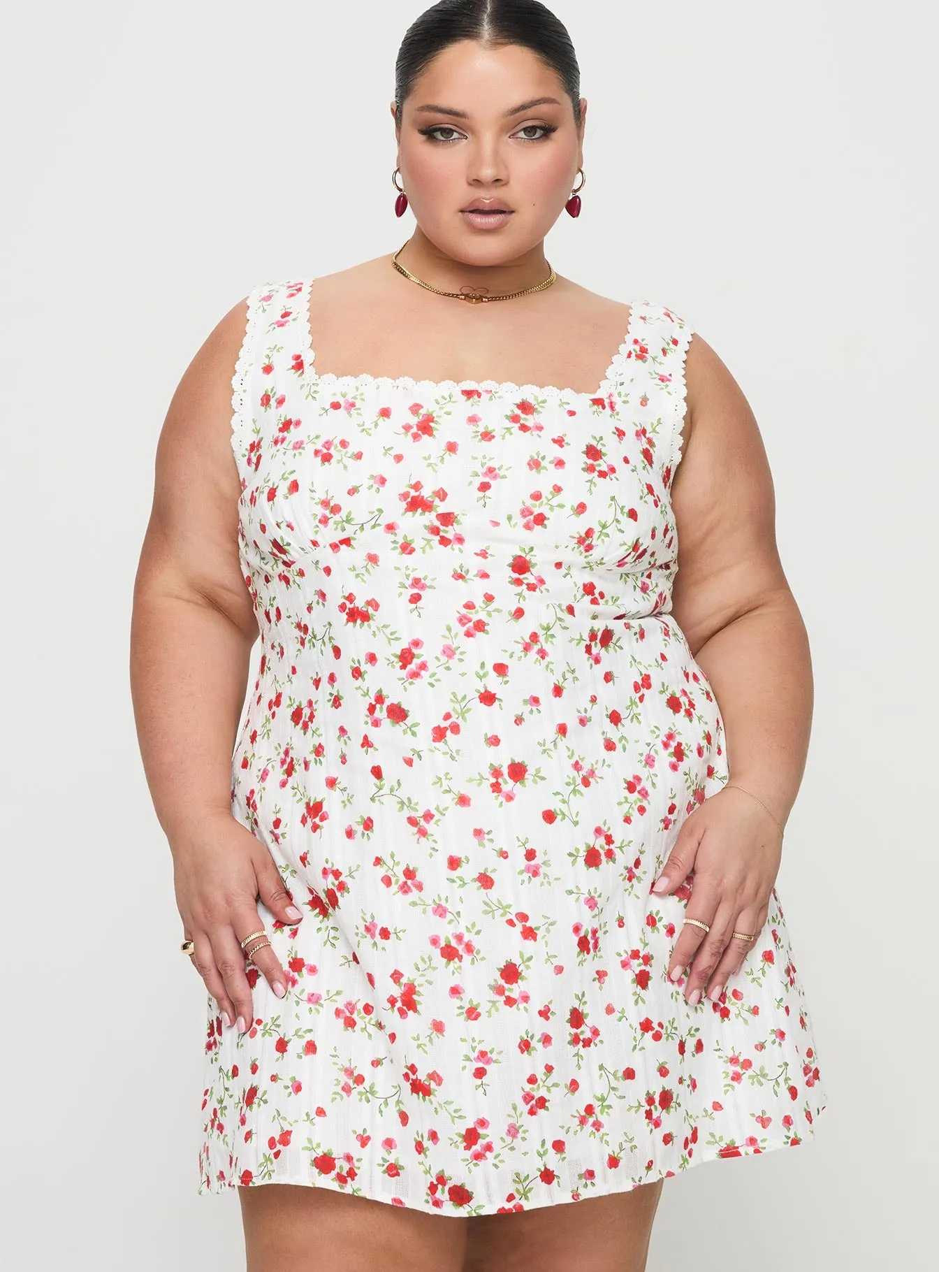 Dasha Mini Dress White Floral Curve sold by Princess Polly product image thumbnail 2