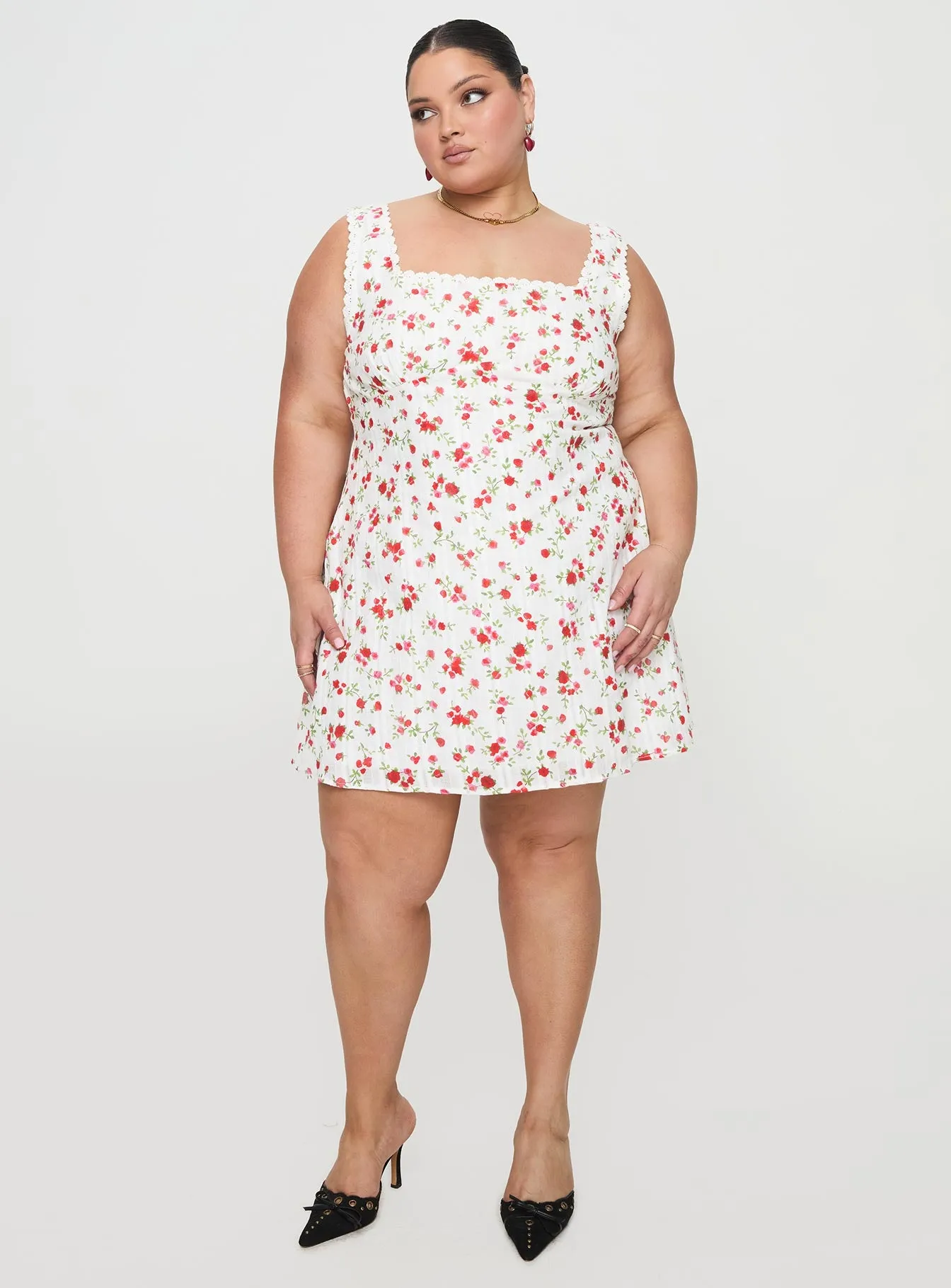 Dasha Mini Dress White Floral Curve sold by Princess Polly product image thumbnail 3