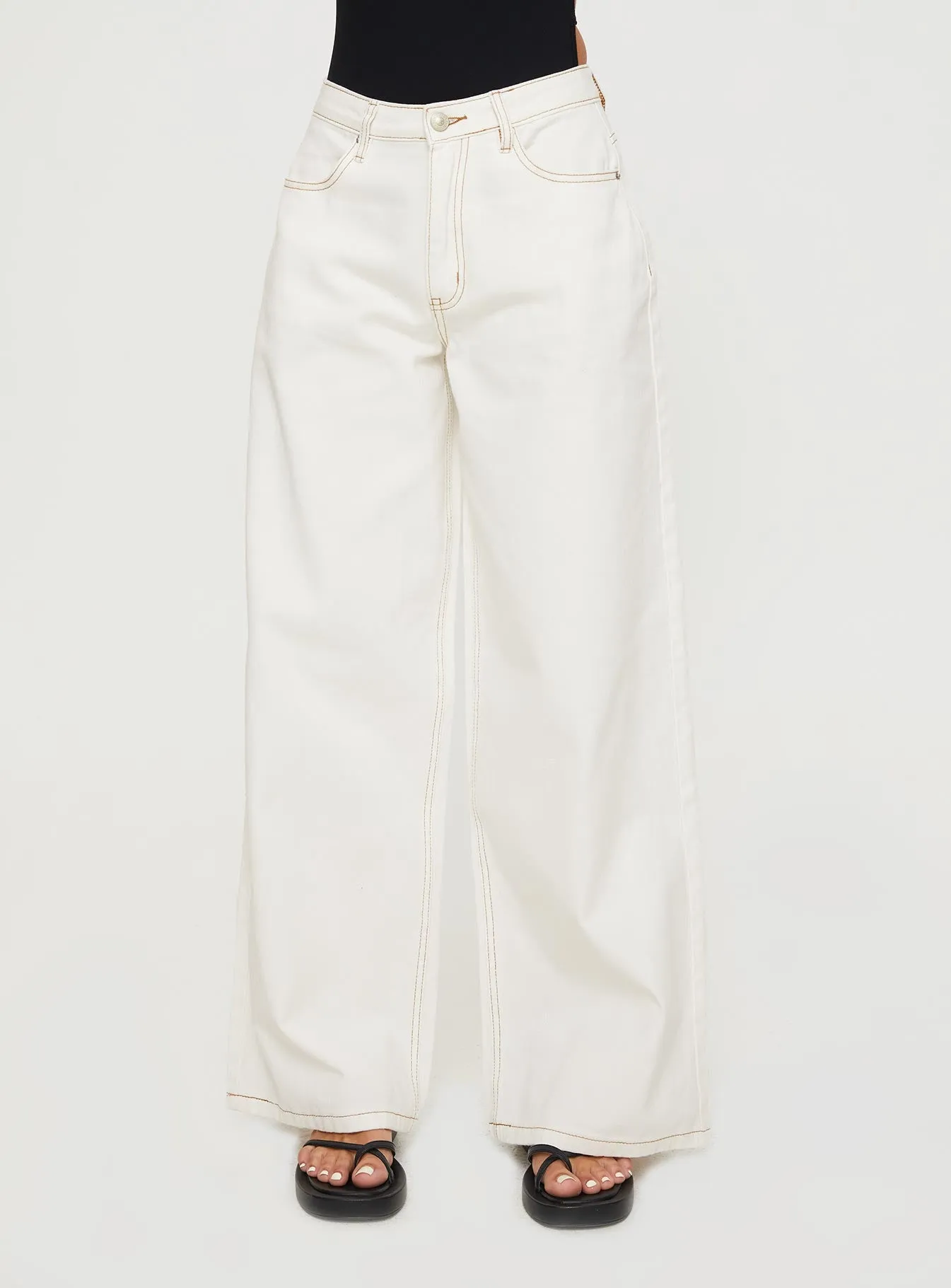 Naylor Wide Leg Jeans Cream sold by Princess Polly product image thumbnail 2