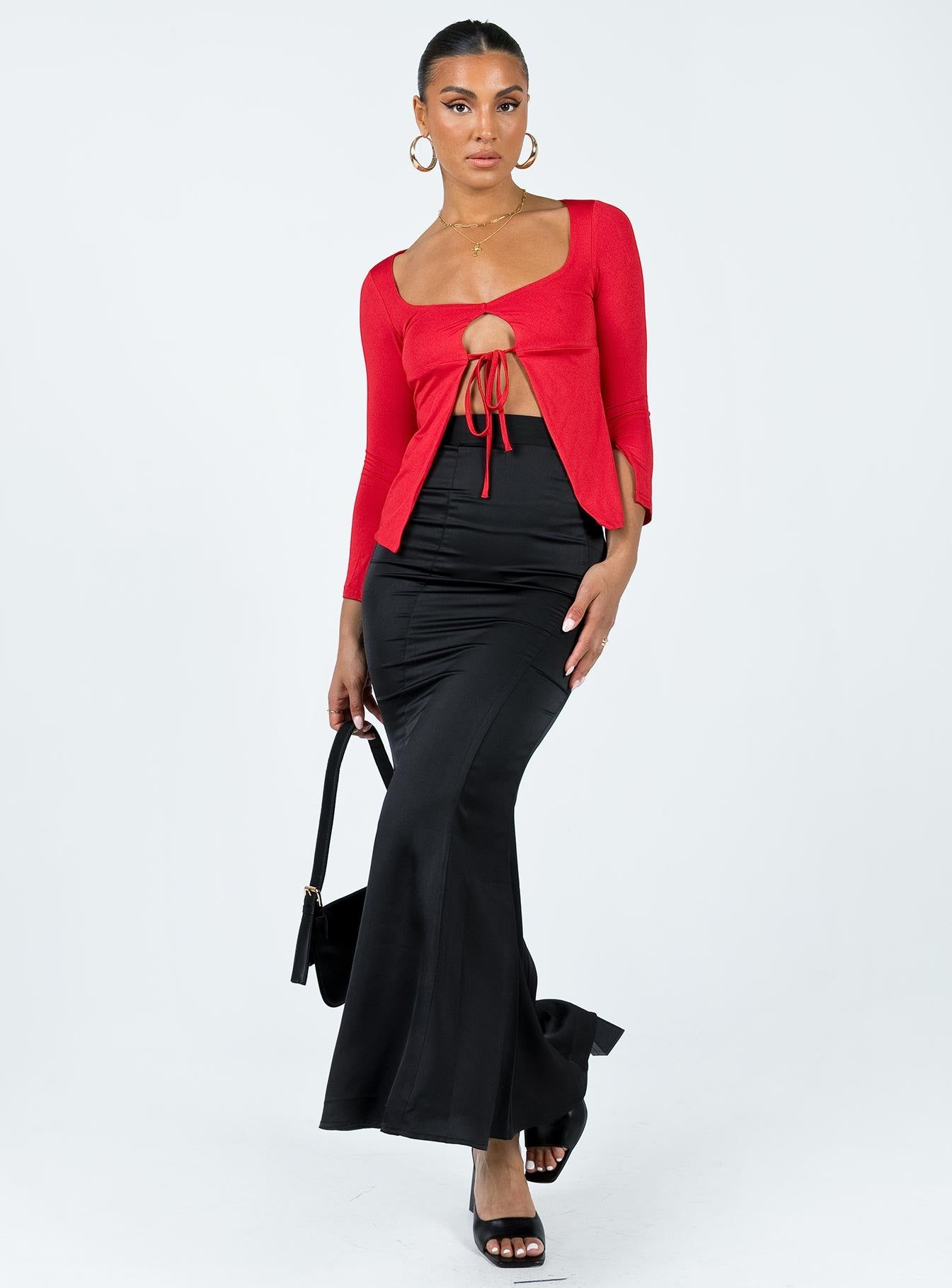 Corabelle Tie Up Top Red sold by Princess Polly product image thumbnail 2