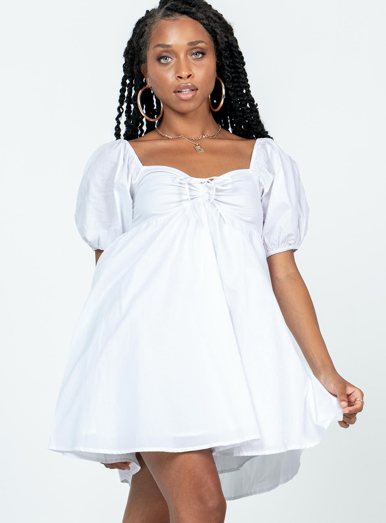 Lillien Mini Dress White sold by Princess Polly product image thumbnail 4