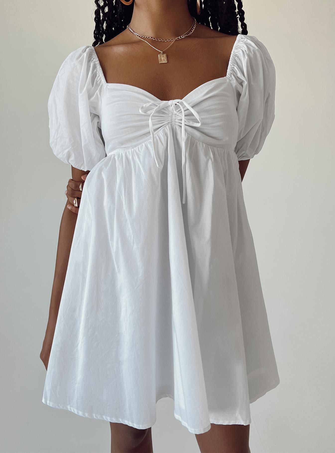 Lillien Mini Dress White sold by Princess Polly