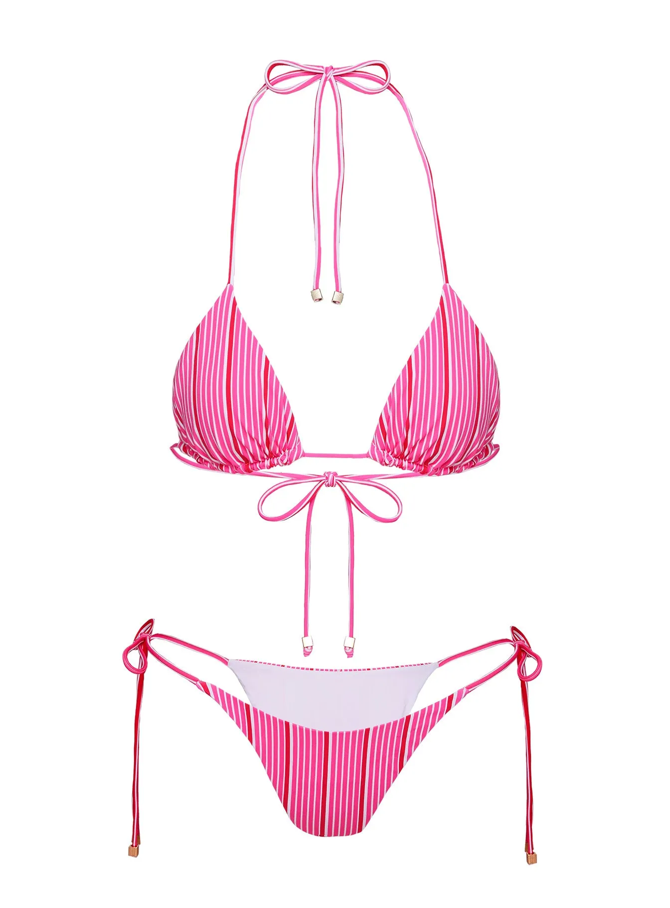 Glora Tie Side Bikini Bottom Pink Stripe sold by Princess Polly product image thumbnail 5