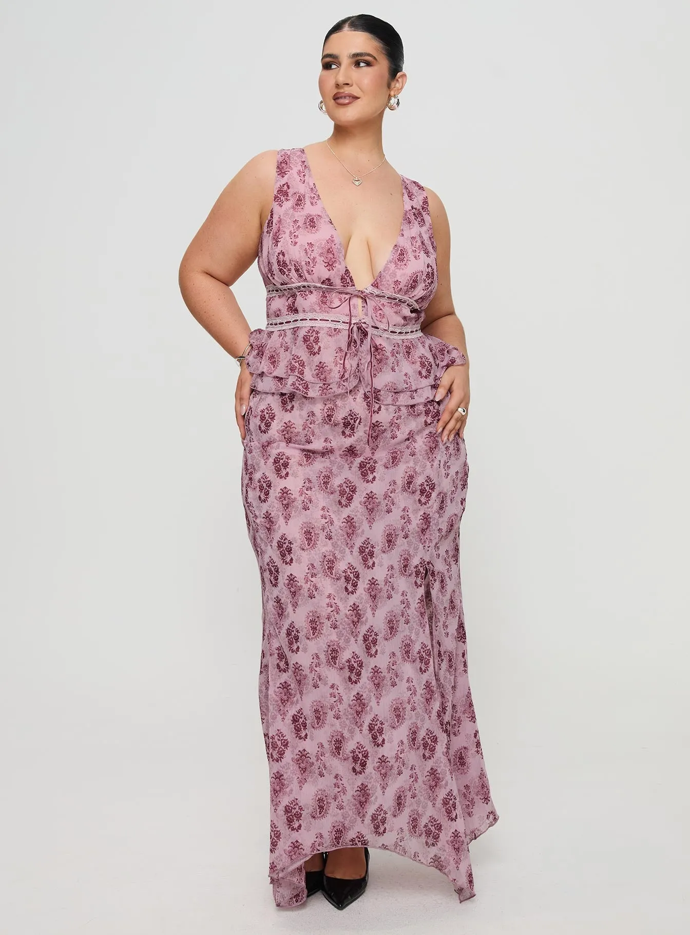 Nikolise Maxi Skirt Purple Curve sold by Princess Polly product image thumbnail 3