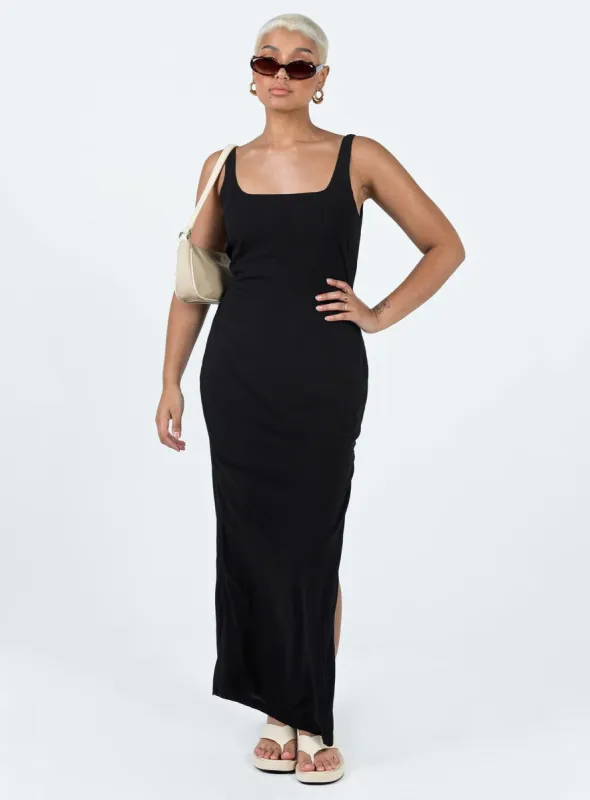 Shanaeya 90s Maxi Dress Black made by Princess Polly