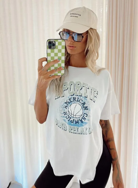 Quarterback Tee White sold by Princess Polly