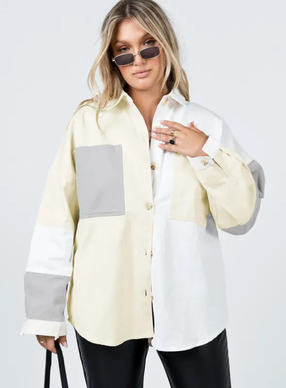 Casey Patchwork Oversized Jacket Multi sold by Princess Polly