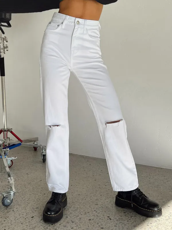Holland Jeans White sold by Princess Polly