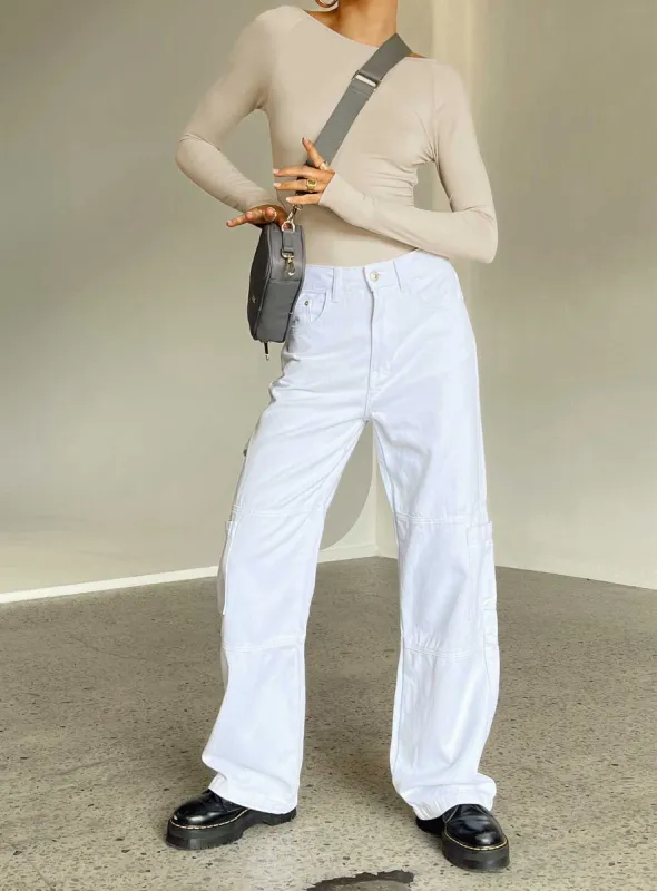 Saffie Wide Leg Jeans White Denim sold by Princess Polly