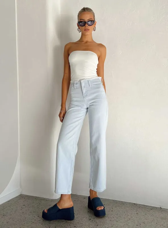 Layton Straight Leg Light Wash Jean Denim sold by Princess Polly