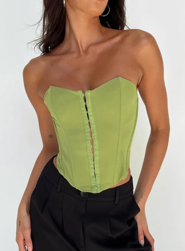Archer Corset Top Green sold by Princess Polly