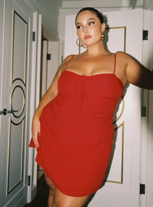Dare Devil Mini Dress Red Curve sold by Princess Polly