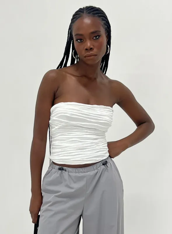 Cecile Strapless Top White sold by Princess Polly
