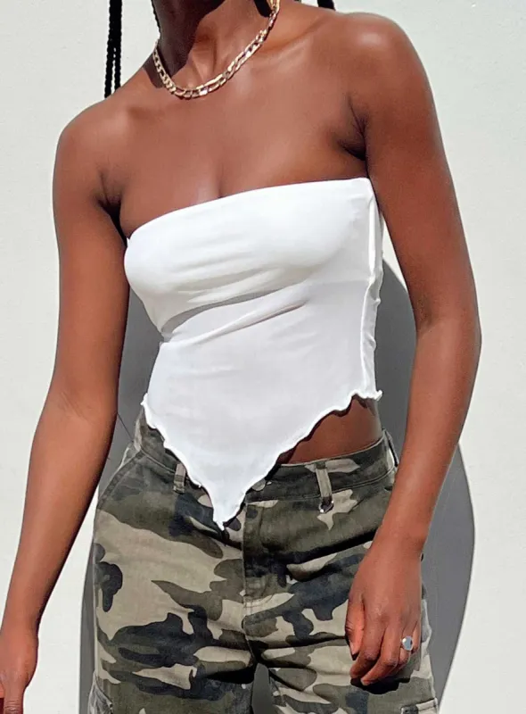 Assym Lace Top Ivory sold by Princess Polly