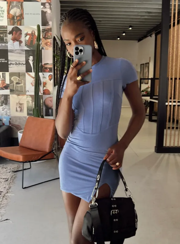 Mellania Mini Dress Blue sold by Princess Polly