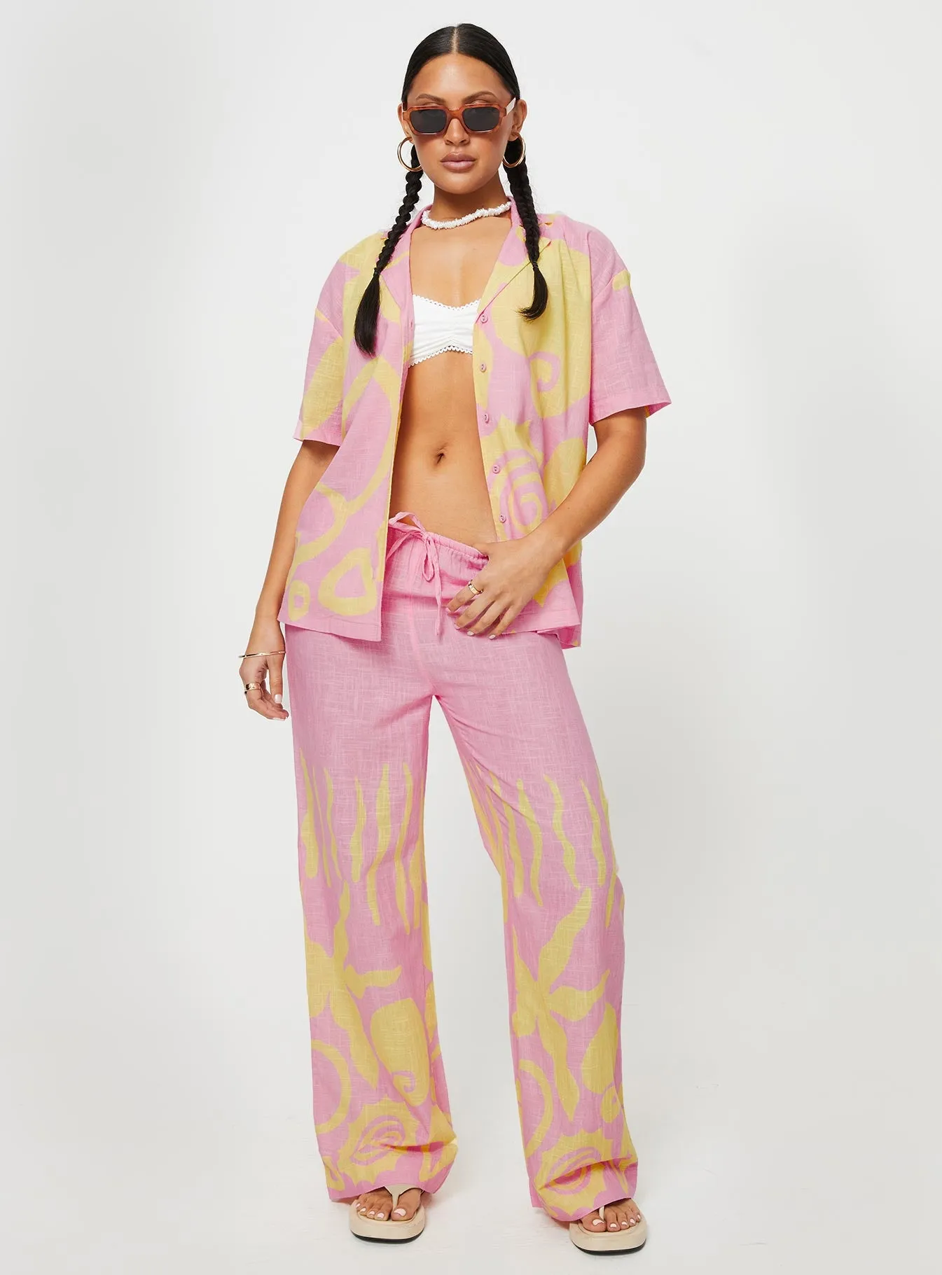 Sollene Pants Pink/yellow sold by Princess Polly product image thumbnail 5