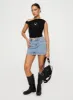 Nickei Denim Mini Skirt Light Wash sold by Princess Polly
