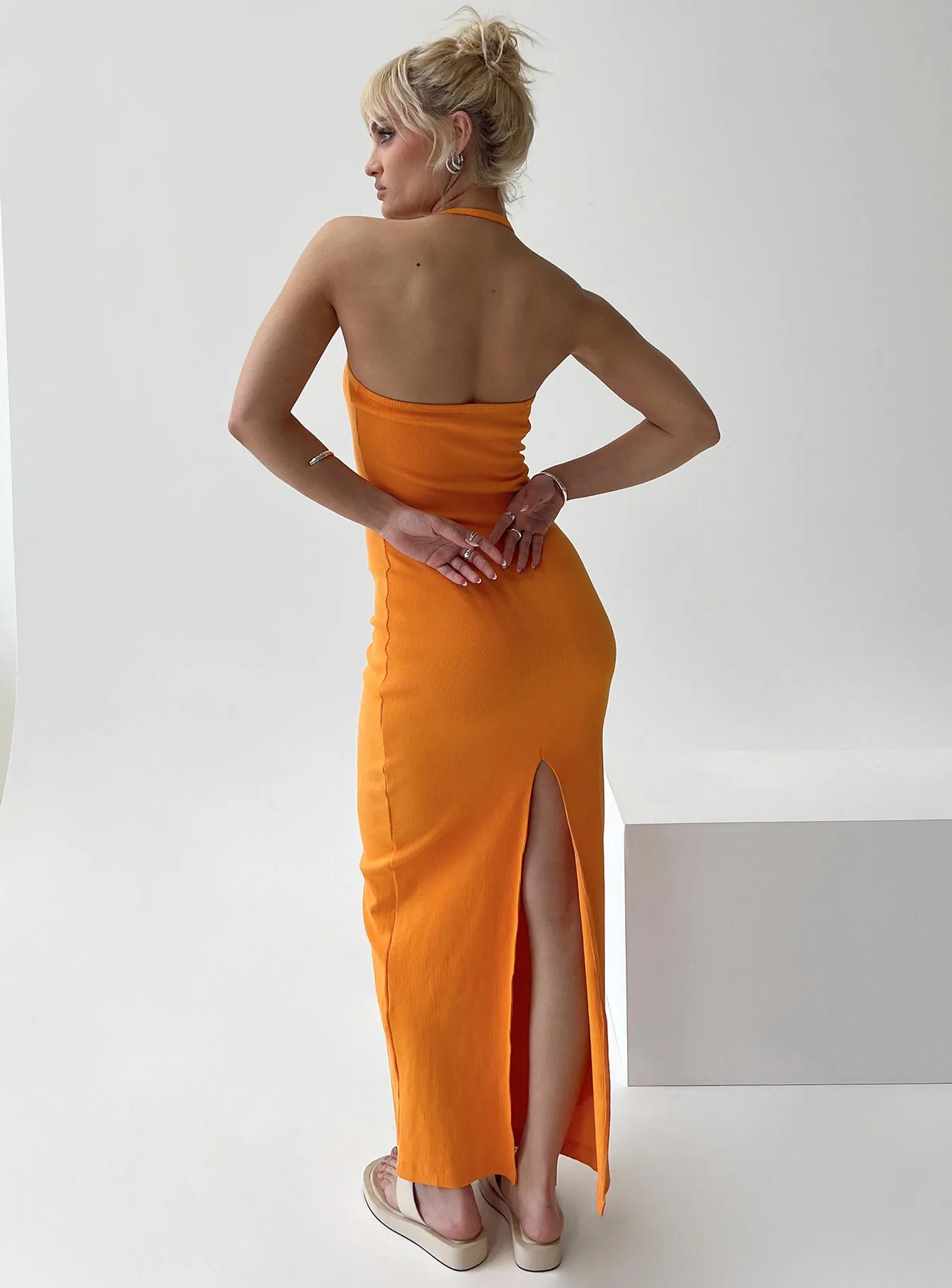 Karyssa Rib Maxi Dress Orange sold by Princess Polly product image thumbnail 4