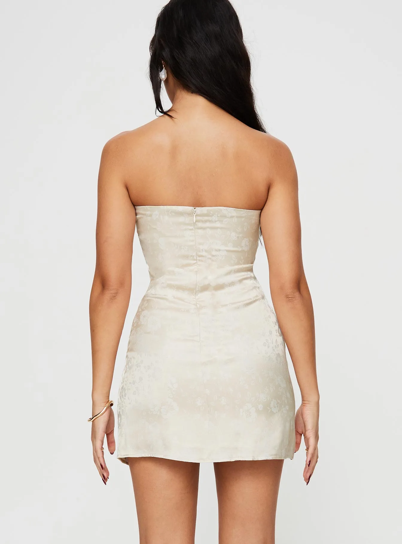 Ramie Strapless Mini Dress Champagne sold by Princess Polly product image thumbnail 5