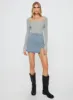 Lolita Mini Skirt Mid Wash Denim sold by Princess Polly