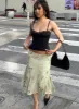 Lewish Low Rise Midi Skirt Green Floral sold by Princess Polly