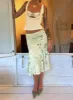 Lewish Low Rise Midi Skirt Green Floral sold by Princess Polly