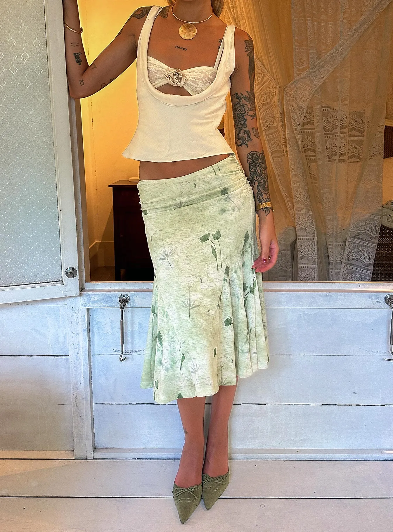 スカート ODDONEOUTXthesallyslaw LOW RISE SWEAT SKIRT ODDONEOUT】[ODDONEOUTXthesallyslaw] LOW RISE SWEAT SKIRT