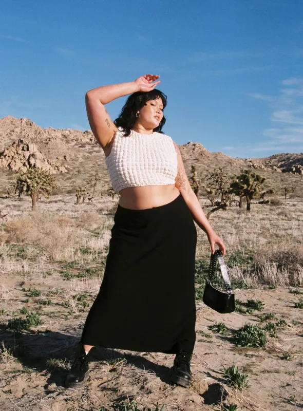 Jodie Maxi Skirt Black Curve sold by Princess Polly