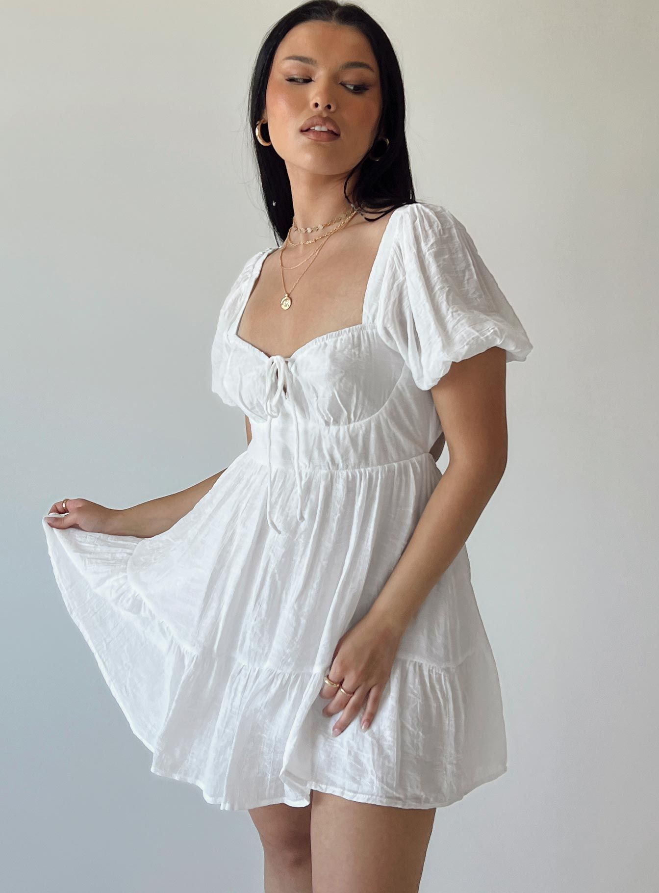 Britten Mini Dress White sold by Princess Polly